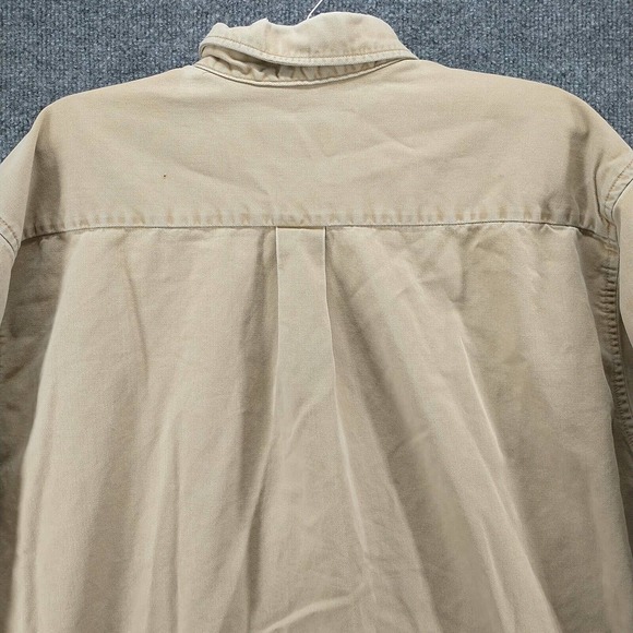 Tyndale Men's Flame Resistant Novinium Button Down Shirt Tan Size XL Long Sleeve - Picture 9 of 16